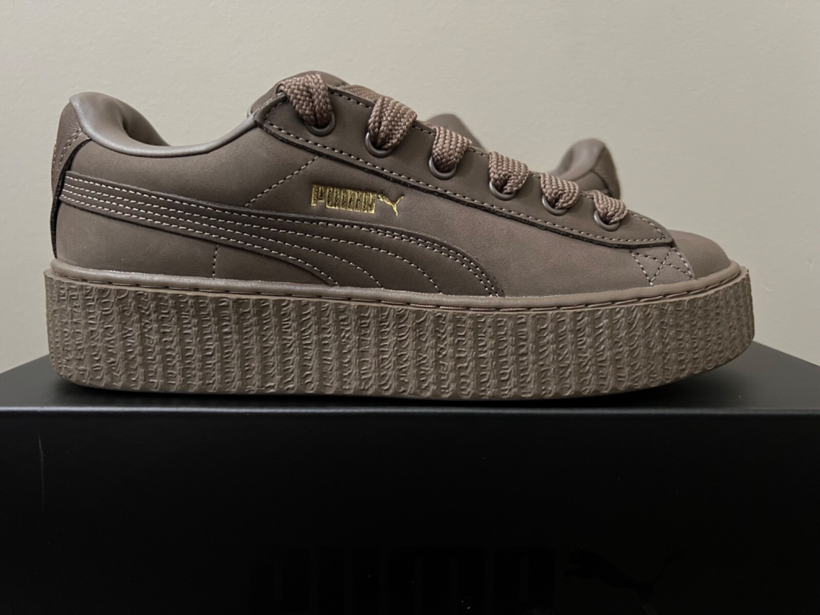Women's Puma Creeper Phatty Nubuck Totally Taupe Gold 399865 Women's Puma Creeper Phatty Nubuck Totally Taupe Gold 399865