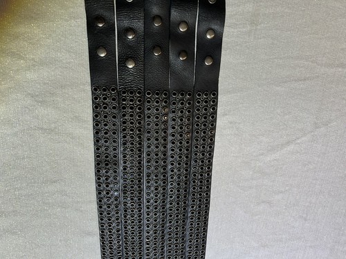 Pre-owned Handmade Robins Jean, Hand Made Leather Belt W/ Blk Swarovsky 100% Hand Made In Italy