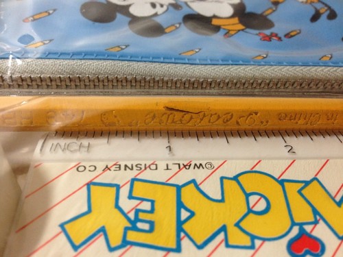 Vintage Mickey N Minnie Stationary Set Pencil Case Ruler Eraser Sharpener Disney