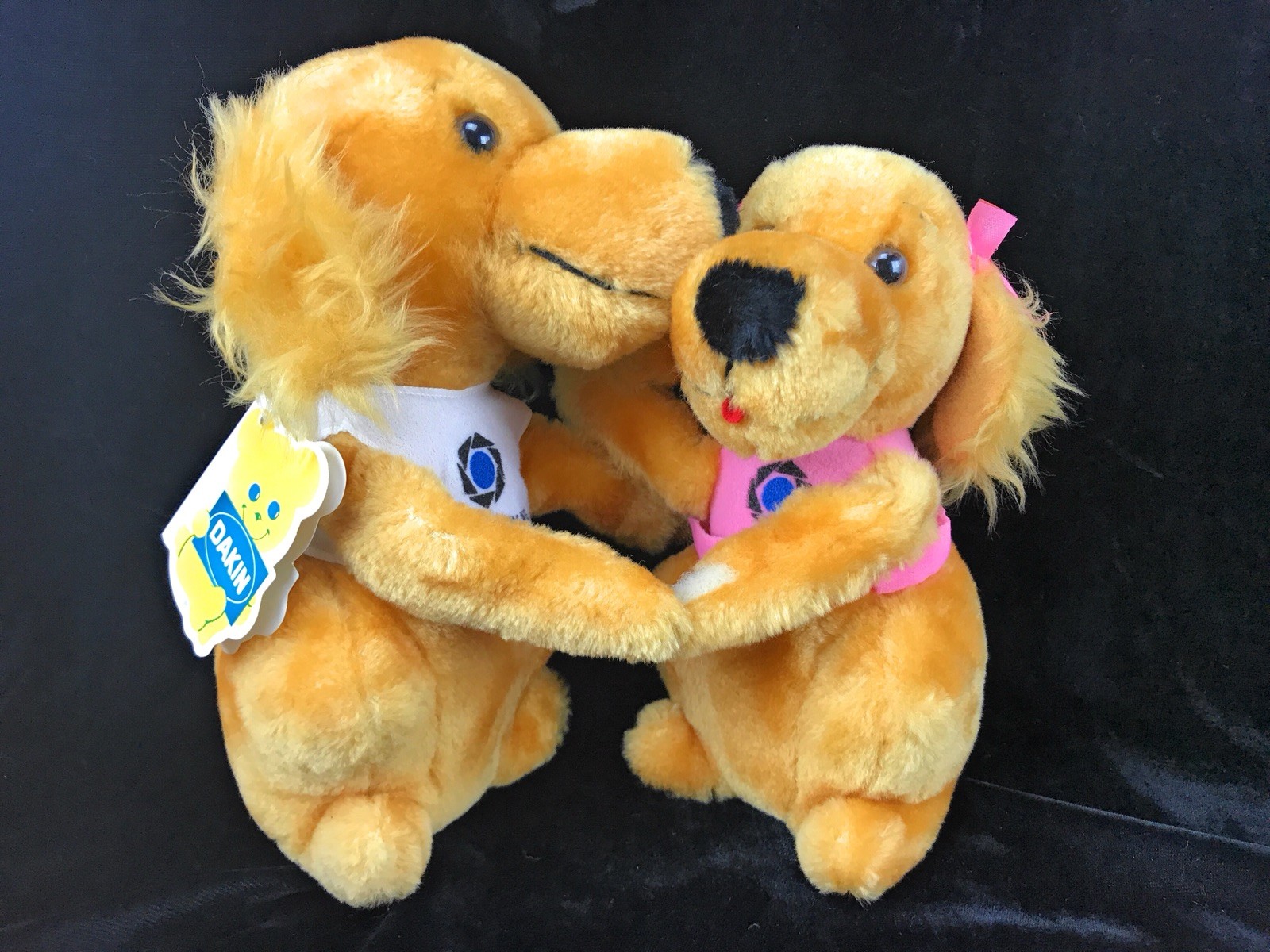 Dankin Cocker Spaniels Plush 1979 Gold Brown English Dog Family 4 Tags Collars