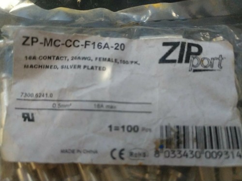 zipport zp-mc-cc-f16a-20  16 amp 20 AWG female inserts for Zipport