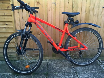 btwin rockrider 340 mountain bike orange size small adult teen junior 