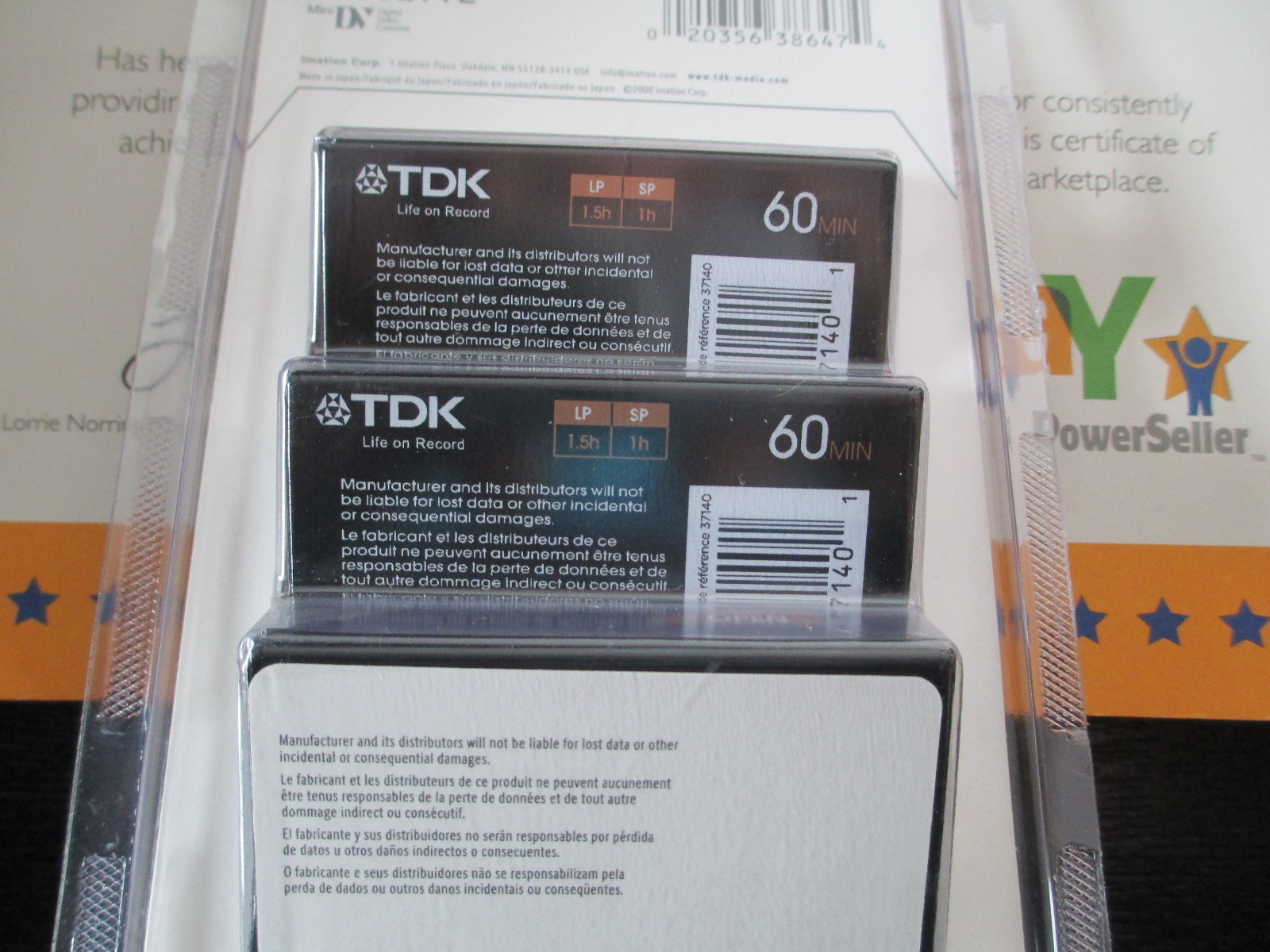 TDK 3-Pack Mini DVC Digital 60Min Camcorder Cassettes free shipping