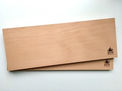 2x Buche XL - BBQ Grillbretter aus Buchenholz, 1,5 x 14,5 x 39,5 cm Räucherbrett