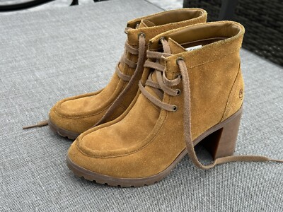 Timberland Allington Chukka Womens Heeled Boots Lace Up Shoes Wheat A1KBJ US6.5