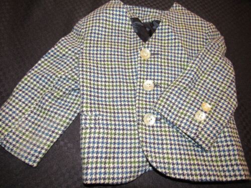 Vintage Boys FIELDSTON Man Tailored Wool Suit Coat Blazer Jacket Check 18 M 2T