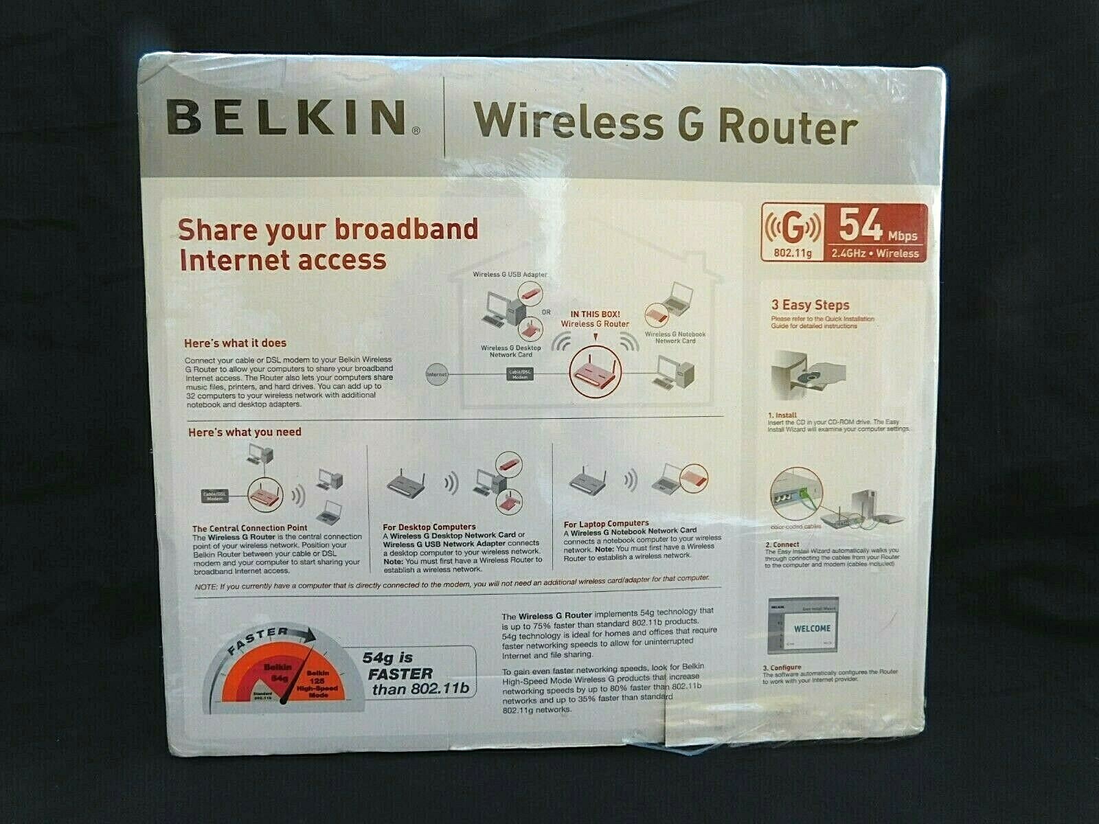 Belkin F5D7230-4 54 Mbps 4-Port 10/100 Wireless G Router (F5D7230DE4)