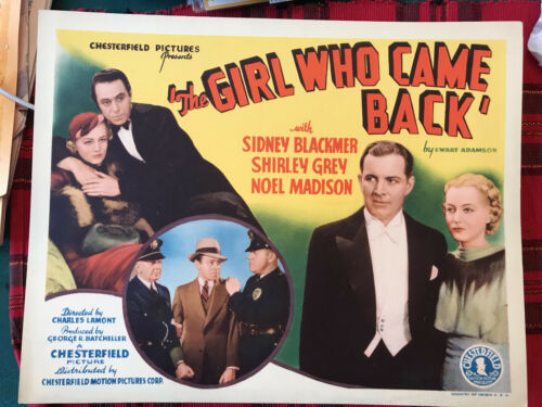 The Girl Who Came Back 1935 Chesterfield 11x14" title lobby card Sidney Blackmer