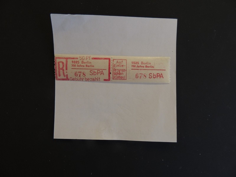 Einschreibemarken Sbpa 1025 Berlin 750 Jahre Berlin ZusammenhÃ¤Ngend Ungestempelt