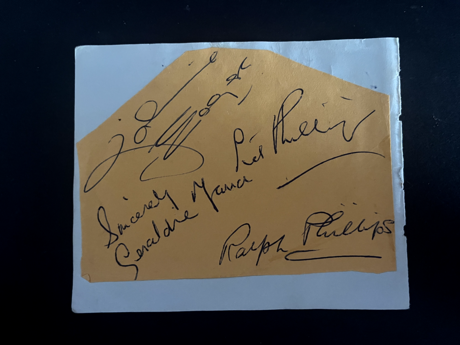 JOHNNY EAGER / GERALDINE FARRAR / SID & RALPH PHILLIPS BAND - SIGNED VINTAGE PAG