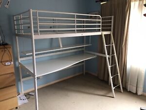 Lowered Ikea Tromso Single Loft Bed With Desk Beds Gumtree