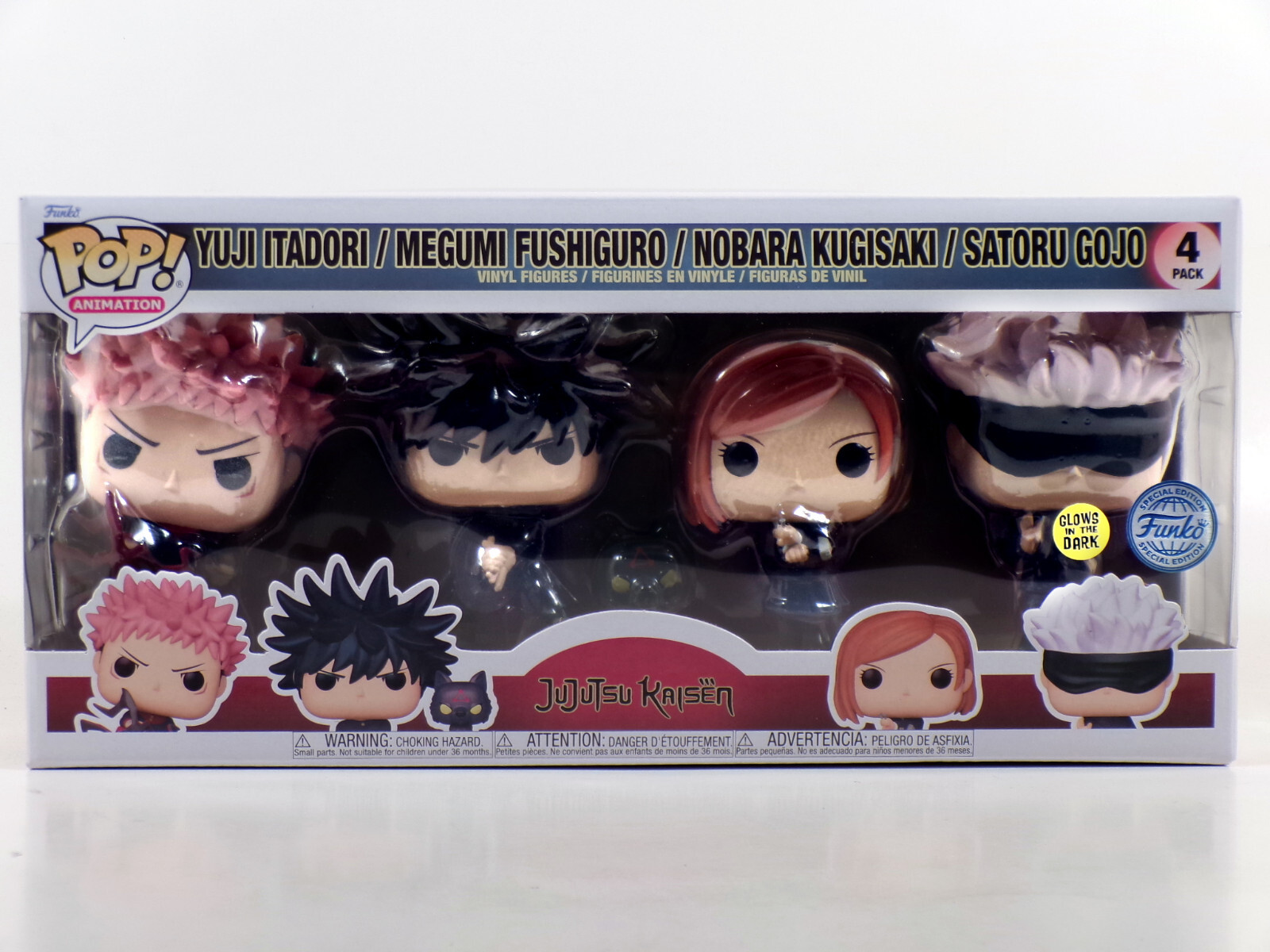Funko Pop JUJUTSU KAISEN 4 Pack Special Edition Glow in the Dark