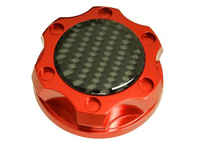 RED CARBON FIBER BILLET RACING ENGINE OIL FILLER CAP FIAT 500 / DODGE DART