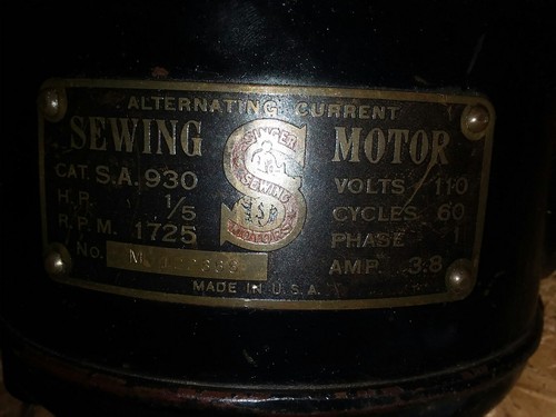 vintage singer sewing machine motor 1/5 hp and clutch assembly