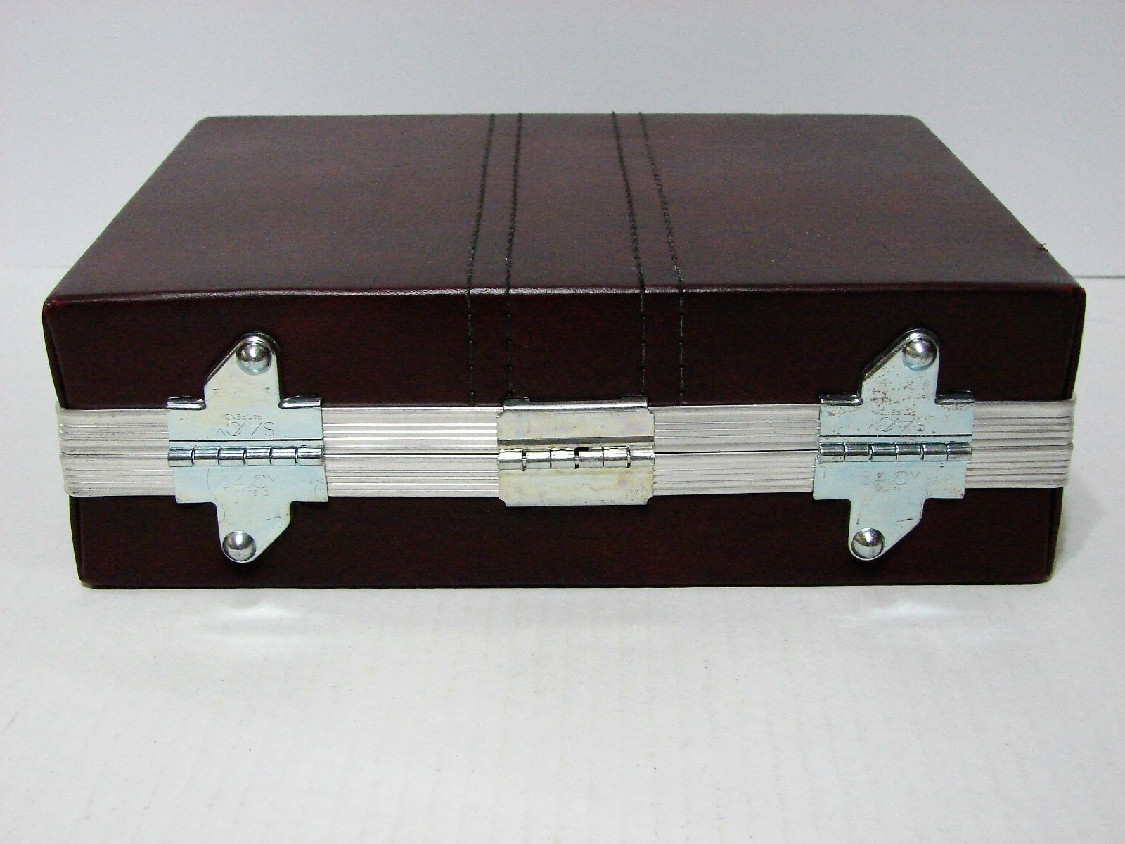 VINTAGE SAVOY CASSETTE CARRYING CASE BROWN FAUX LEATHER