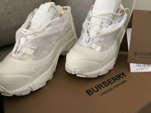 BURBERRY leather white mesh layered shoes chunky Arthur BURBERRY leather white mesh layered shoes chunky Arthur