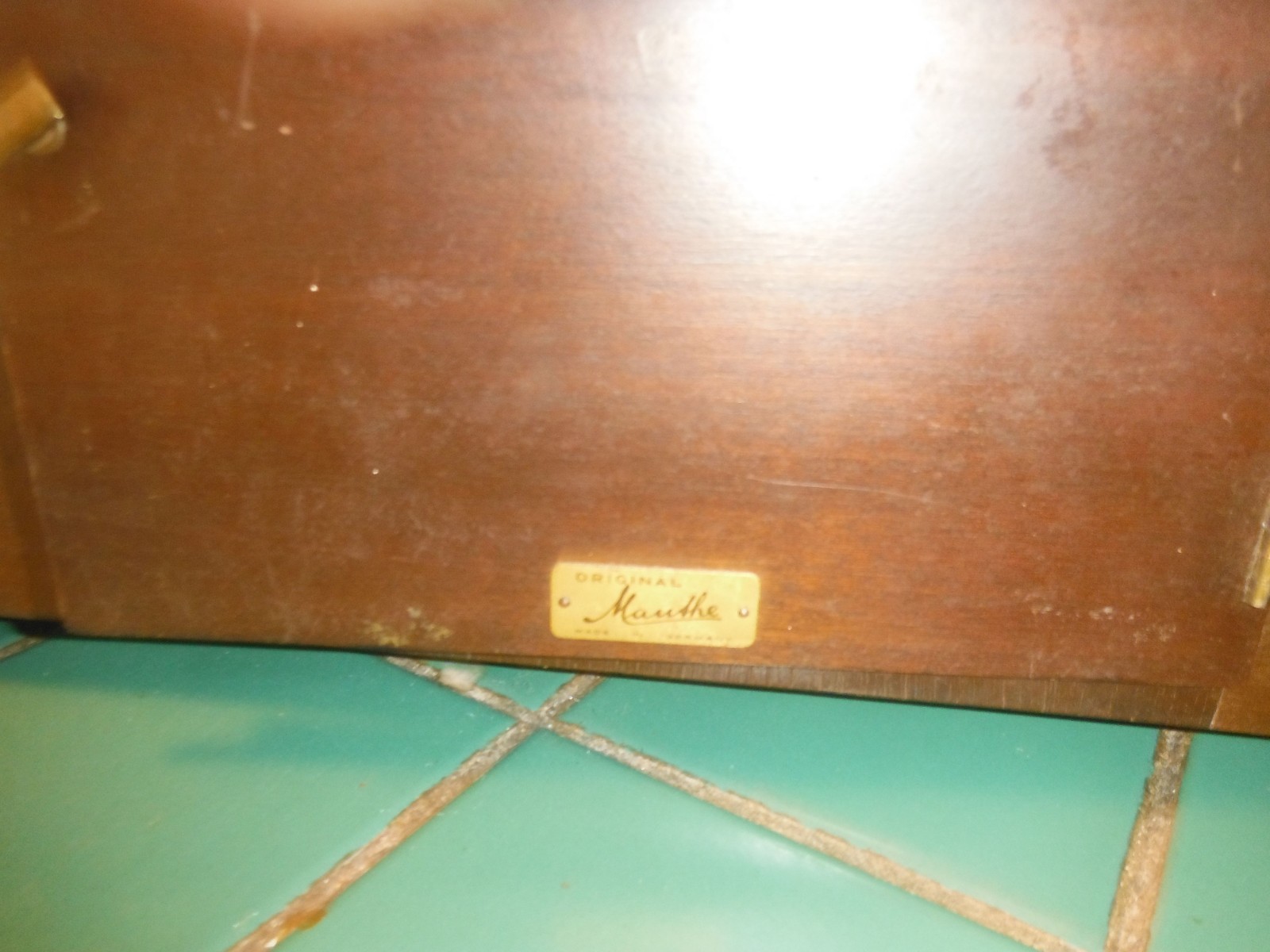 Vintage Fredrick Mauthe German Walnut Mantle Shelf Clock Triple Chime Working