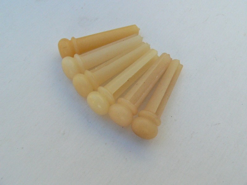 Non Blanchi Os Pont Jeu De Broches Acoustique Guitare Folk Corde Chevilles Ivory