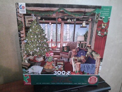 300 PC LG FORMAT CEACO PUZZLE-- --CHRISTMAS LODGE--SEALED