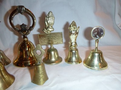 USED Vintage Misc Brass Metal Bells Lot 18