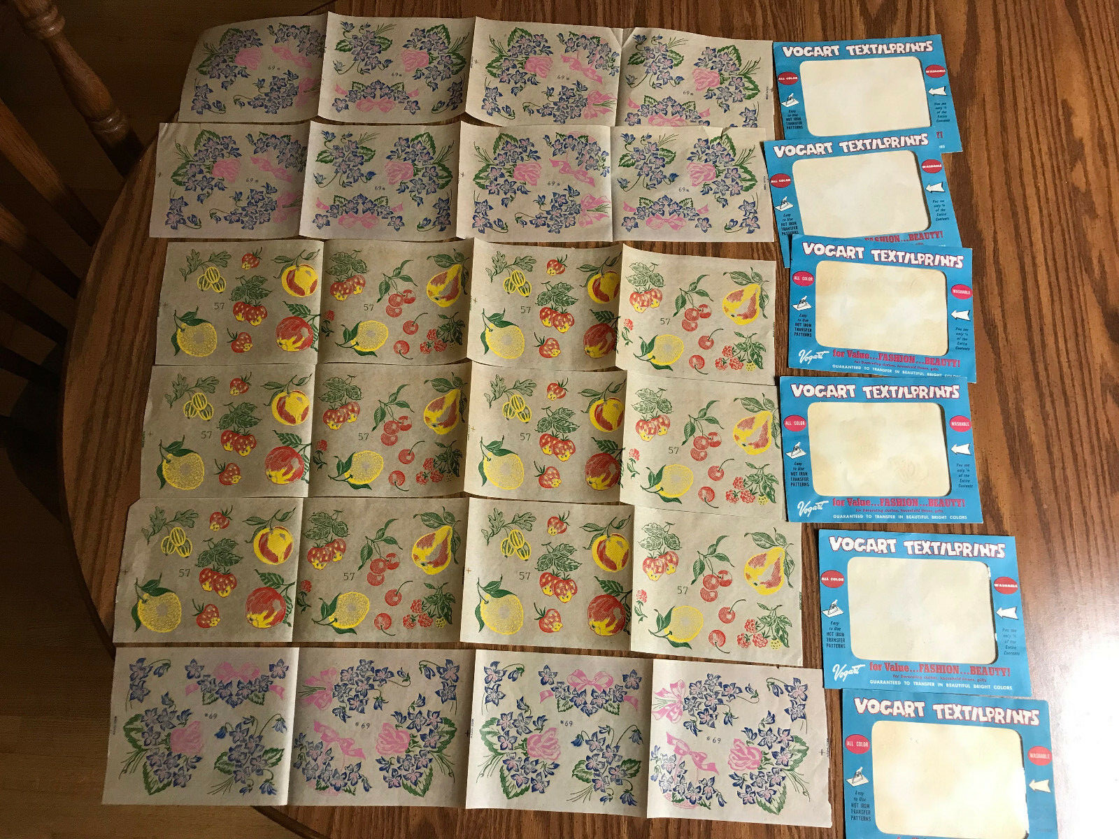 VOGART TEXTILPRINTS Lot of 6 packages Vintage iron on transfer patterns #57#69