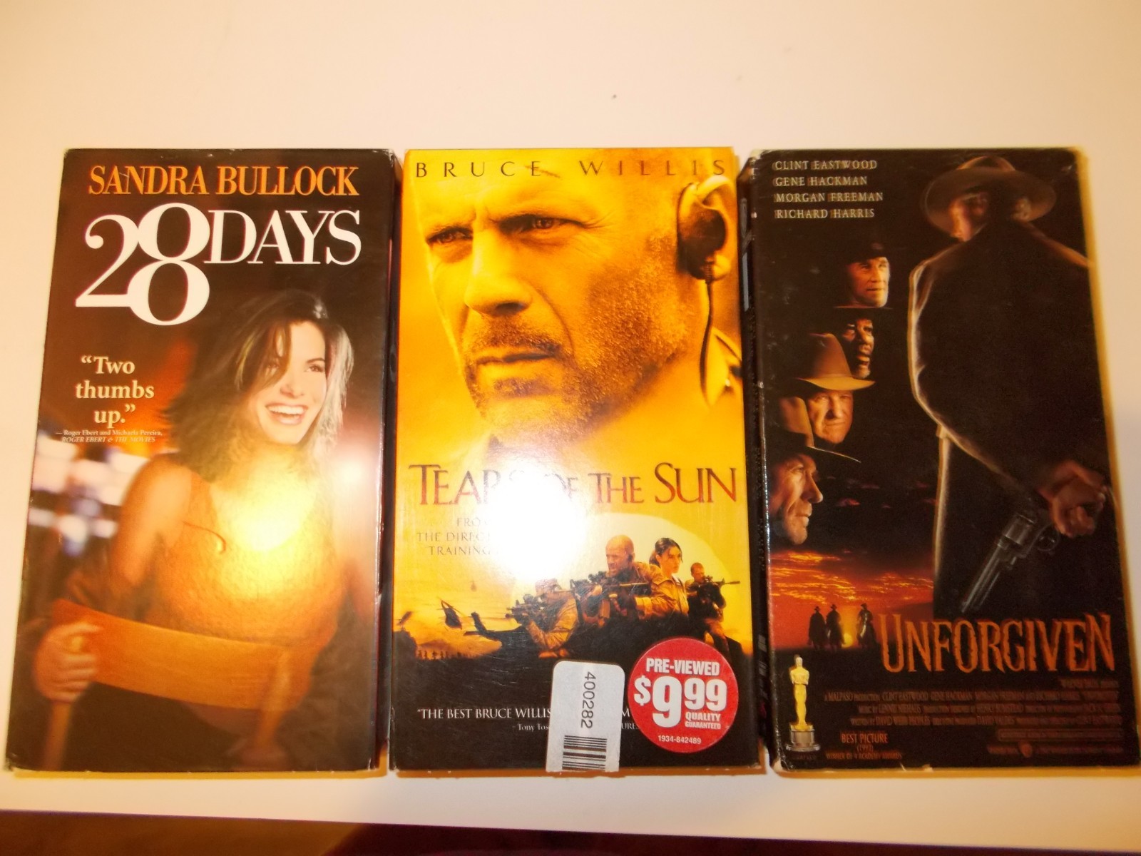 Tears of the sun,28 days,UnforGiven  VHS Tapes