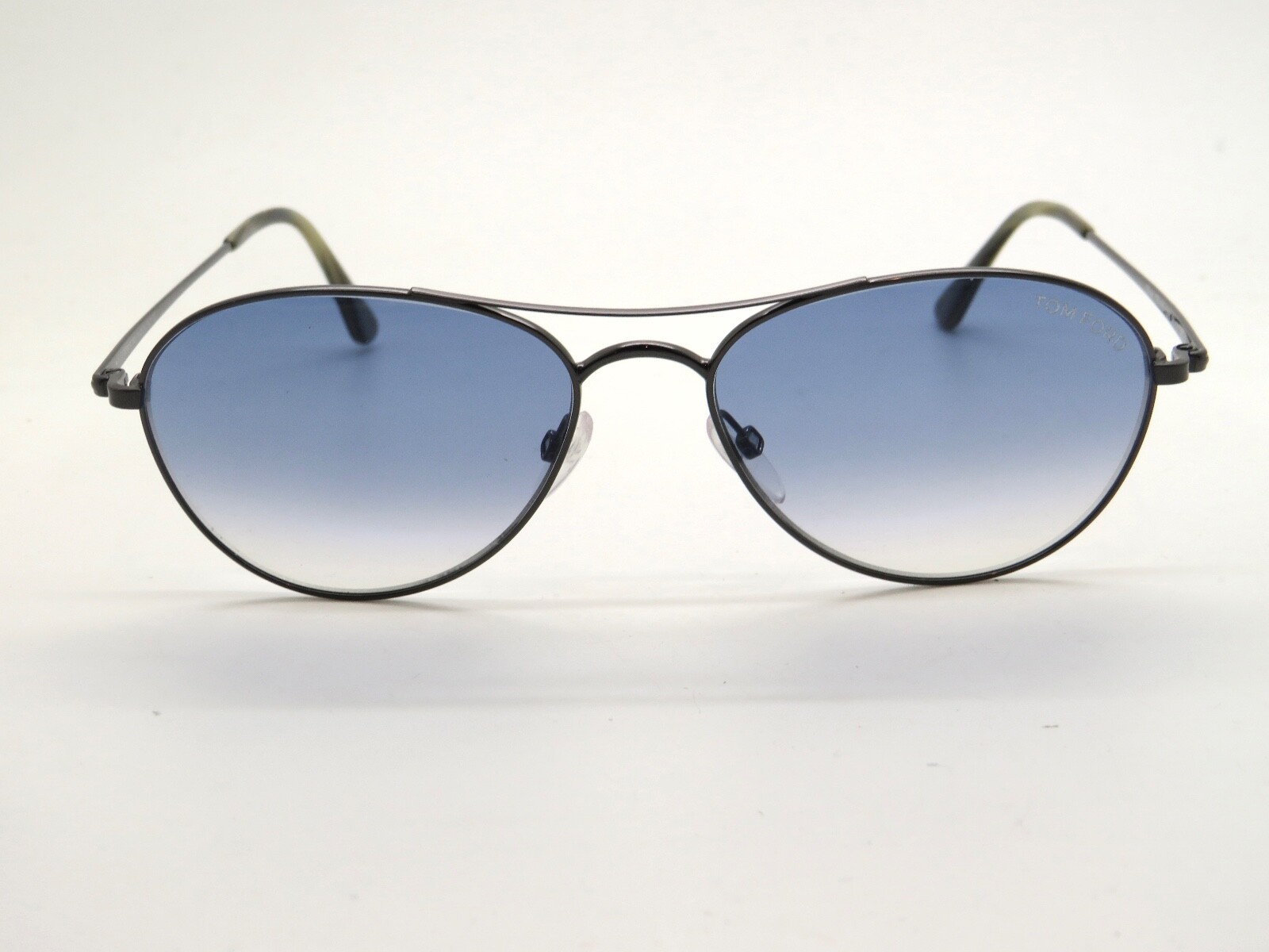 Pre-owned Tom Ford Oliver Ft 0495/s 12w Dark Ruthenium/blue Gradient 56mm Sunglasses