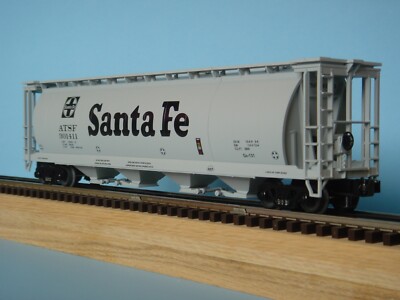 MTH Premier 20-97421 4-bay ACF 100 ton cylindrical hopper, Santa Fe, NIB