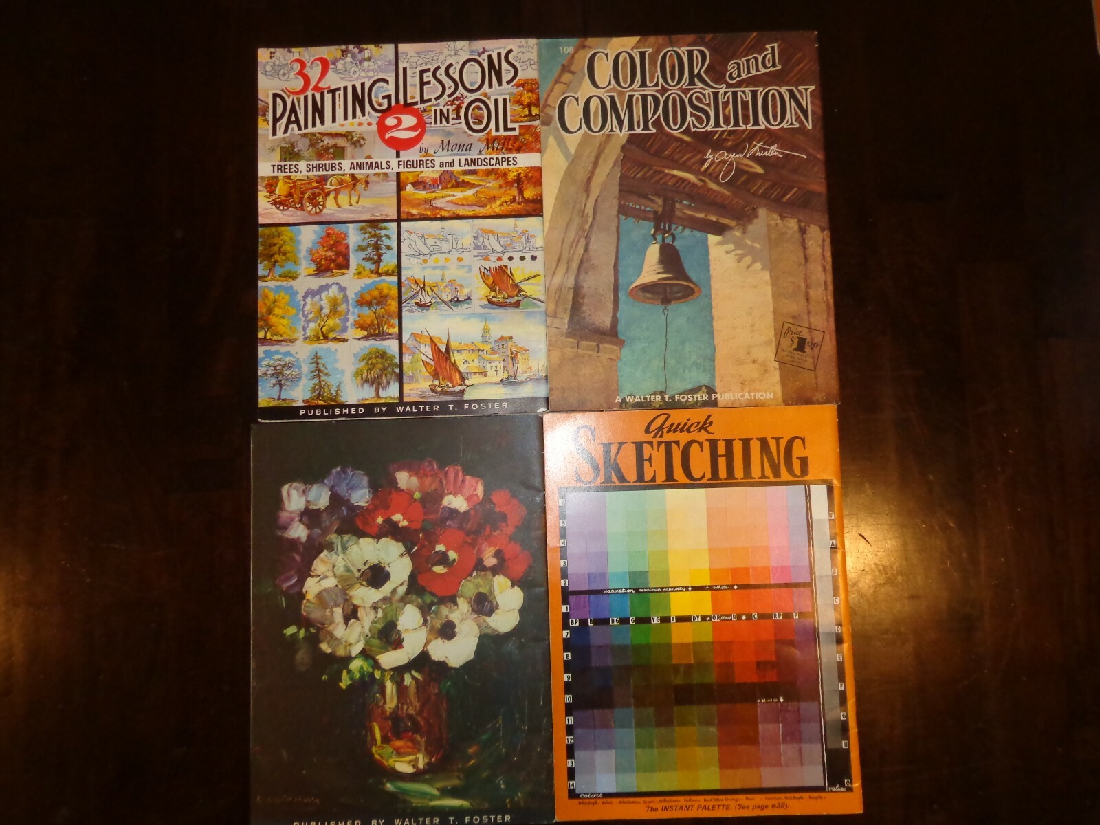 Lot of 4 Walter T. Foster Publication Color Oil * Sketching * Lessons Books