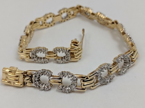 14K YELLOW GOLD DIAMOND HORSESHOE BRACELET