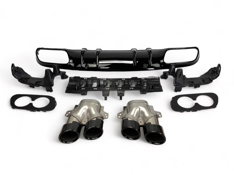 Diffusor + Auspuffblenden (Schwarz) C43 Amg Optik Passt FÃ¼R Mercedes C205 A205