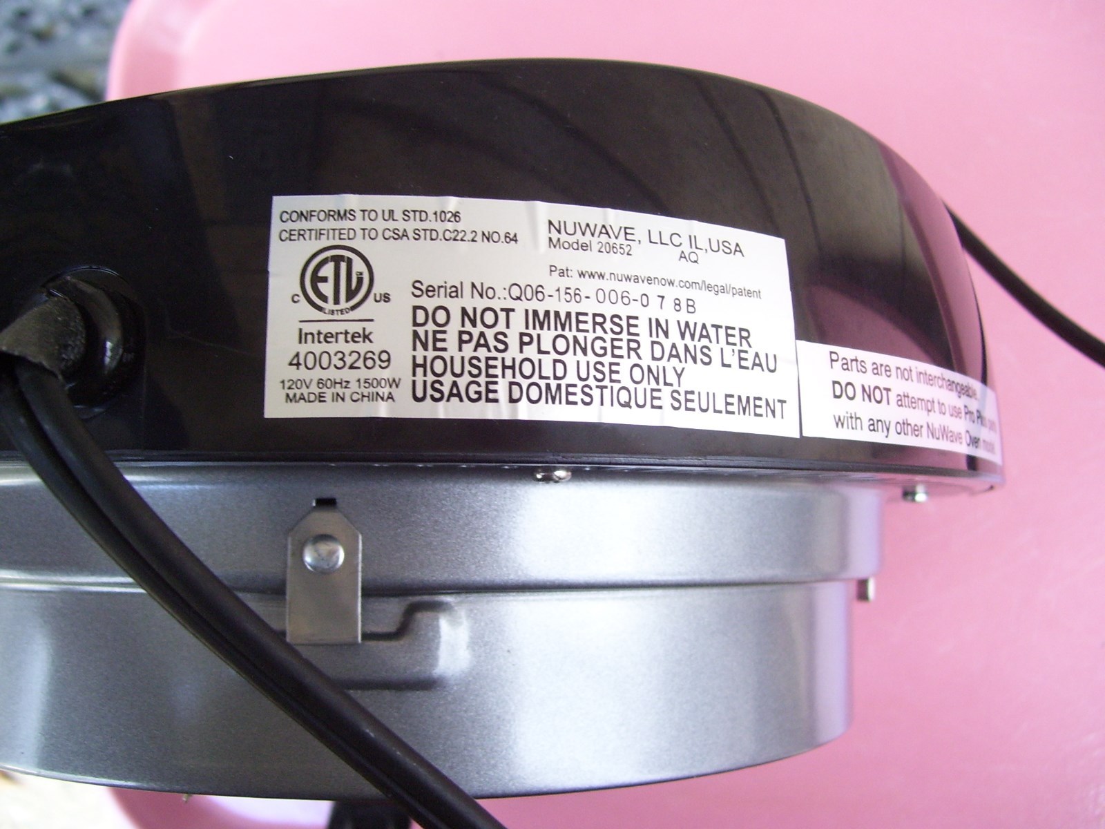 Nuwave Pro Plus 20652 Infrared Oven RPL POWER UNIT USED ONCE