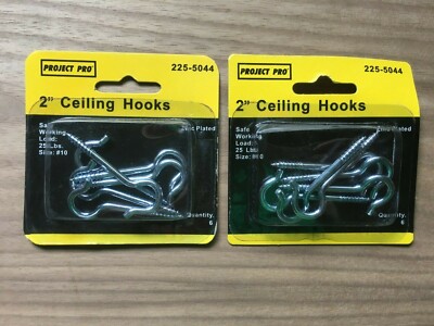 2 - Project Pro 2'' Ceiling Hooks - 6 Per Pack