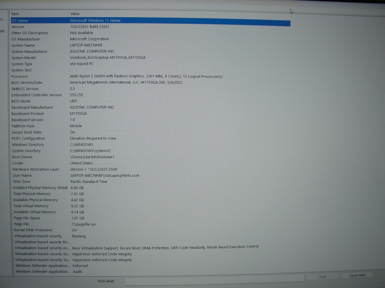 ASUS VivoBook M1703QA 17" Ryzen 5 5600H 8GB RAM 512GB SSD Windows 11 Home - Thumbnail 2