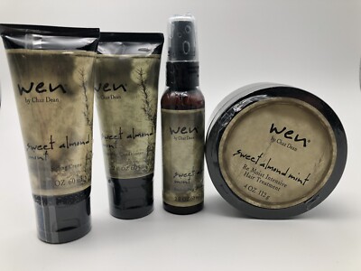 Lot 4 WEN Chaz Dean Sweet Almond Mint Replenishing Anti Frizz Conditioner Sealed