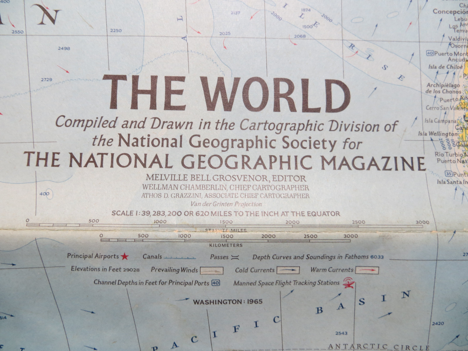 Vintage 1965 National Geographic Map The World 29 X 42 Ebay