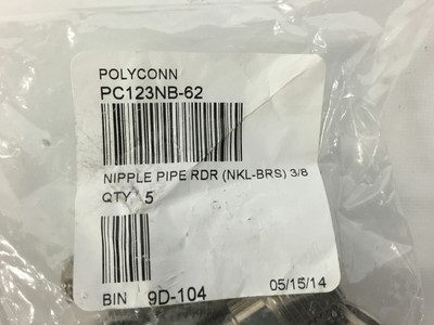 Polyconn PC123NB-62 Nickel Plated Brass Pipe Fittings 3/8