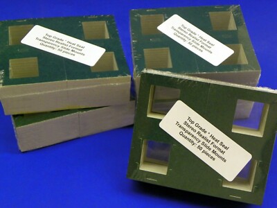 NEW! Set of 50 Stereo Realist 3D Heat Seal Transparency Cardboard Slide Mounts