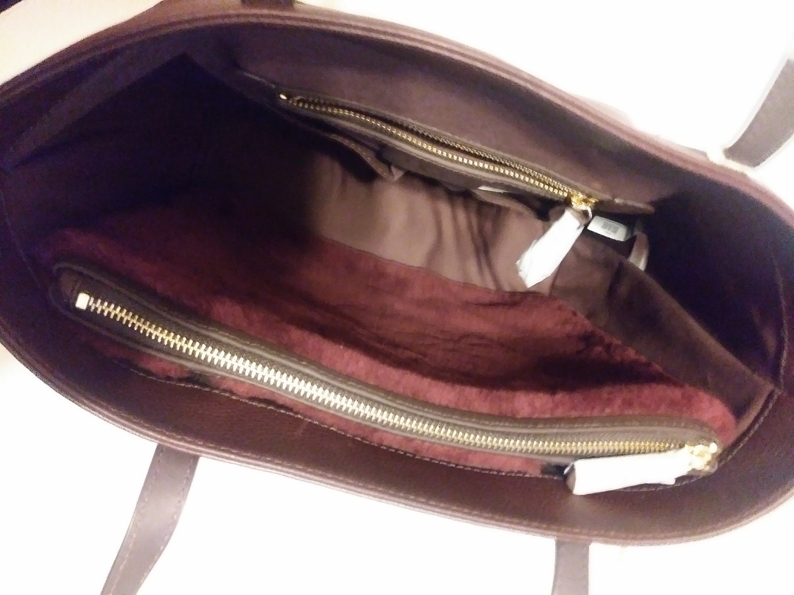 NWT UGG Australia Sera brown Leather Tote purse Bag w/ Sheepskin tablet pouch