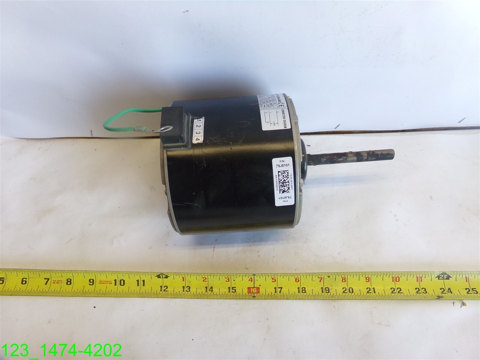 Interlink 79J8101 Fan Motor 1/3 HP, 208-230, 1PH, 1075 RPM