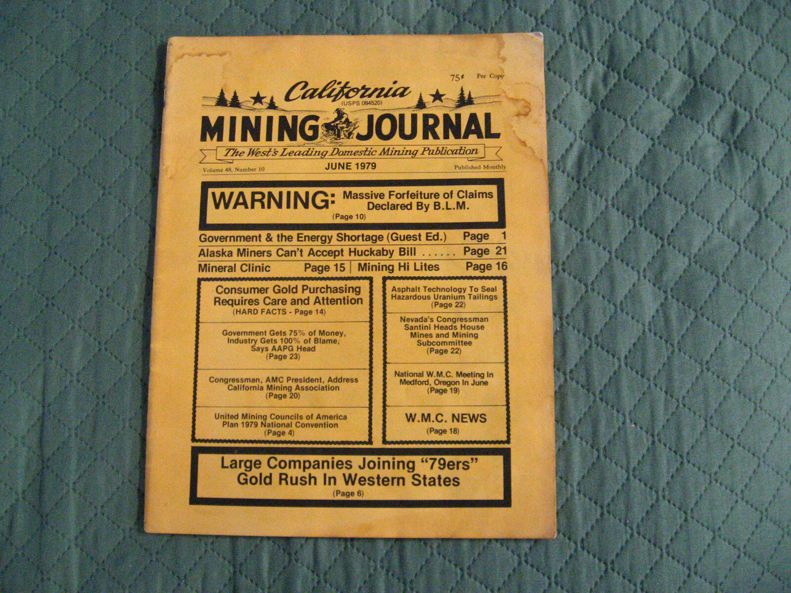 California Mining Journal Magazine June 1979 - Vintage Santa