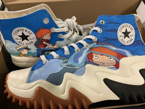 Pre-owned Converse Hand Painted  Run Star Motion High Shoe Custom (any Theme/men's Sizing) In White