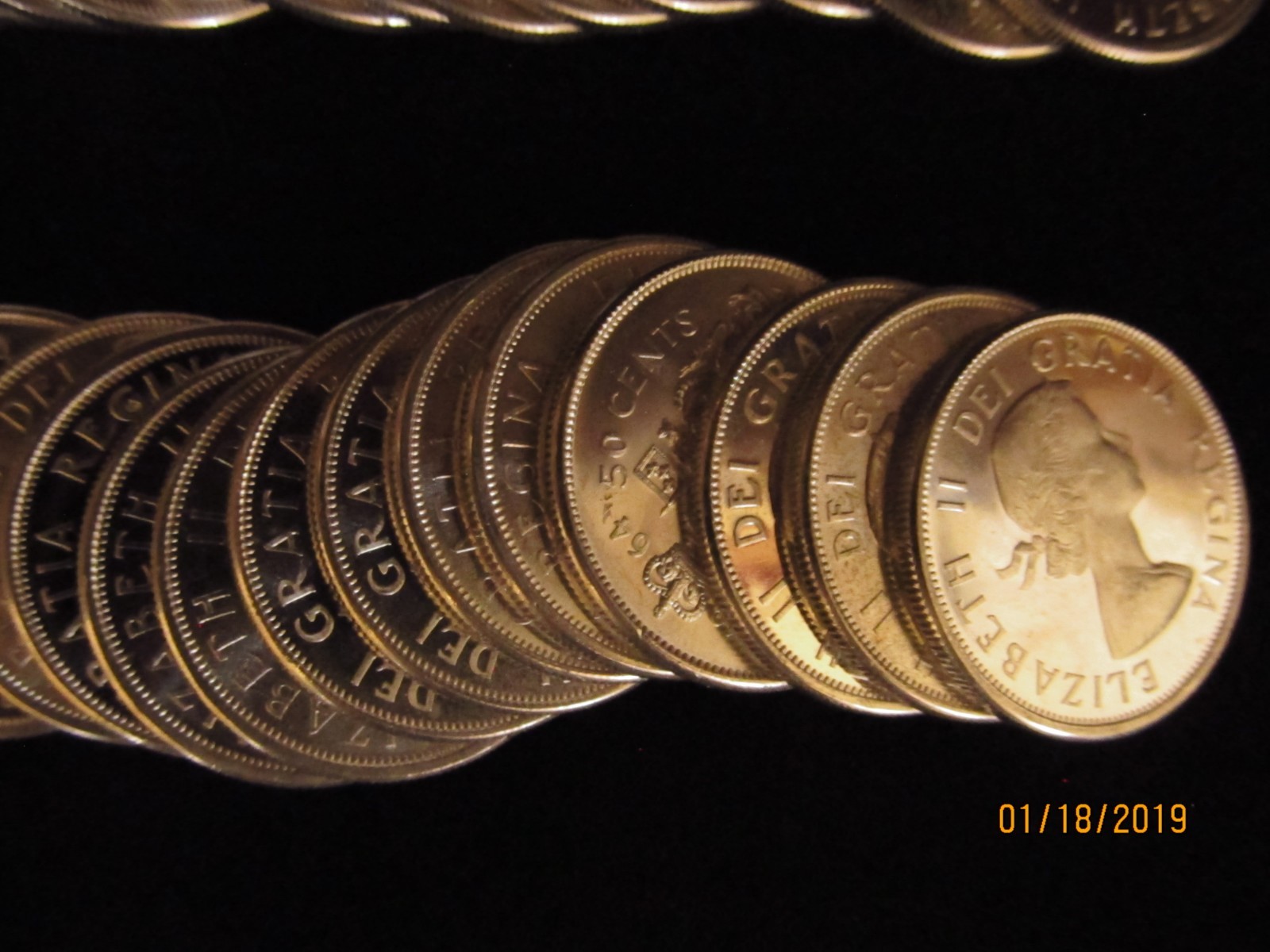 Two Rolls 40 Uncirculated 1964 Canada Half Dollar Silver Coins!