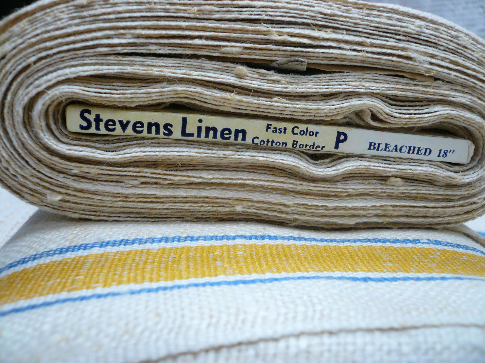 Vtg Bolts 30 Yds Natural Stevens Linen Bleached 18
