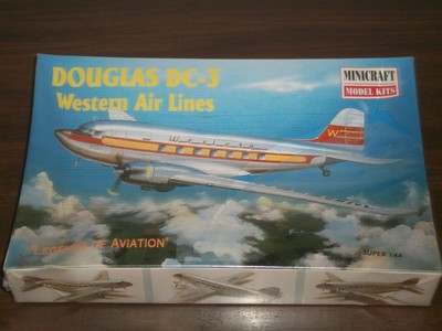 Minicraft 1/144 Scale Douglas DC-3 Western Air Lines Factory Sealed
