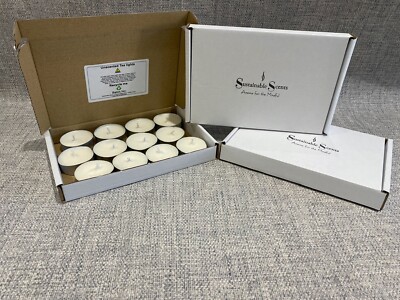 Unscented Soy Wax Tealights (12 Pack) Natural Handpoured