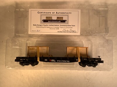 WEAVER 'O', DUKE ENERGY 40' FLAT CAR w/CRATES, NIB (COA 211 of 300)