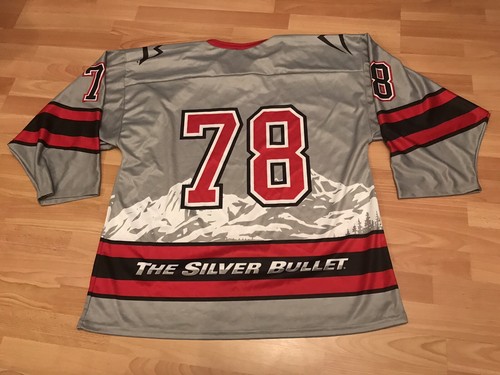 Rare COORS LIGHT BEER HOCKEY SILVER JERSEY Promo Rocky Mountains Men's Size XL