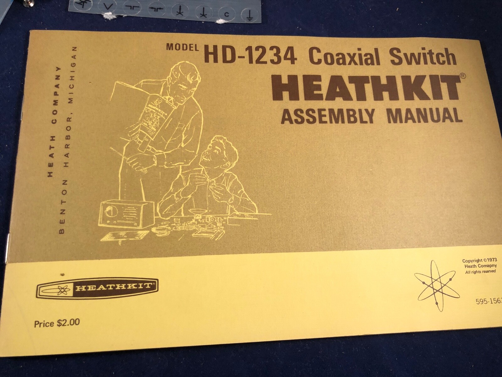 Vintage HEATHKIT Coaxial Switch HD-1234 includes Original Manual