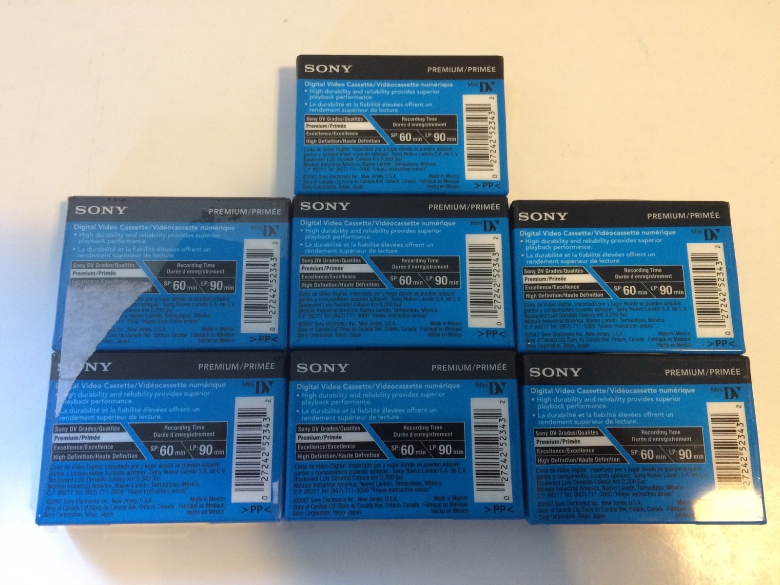 New Lot of 7 Sony DVC Mini DVC Premium Cassette Tapes 60 Min DVM60PRR - Sealed